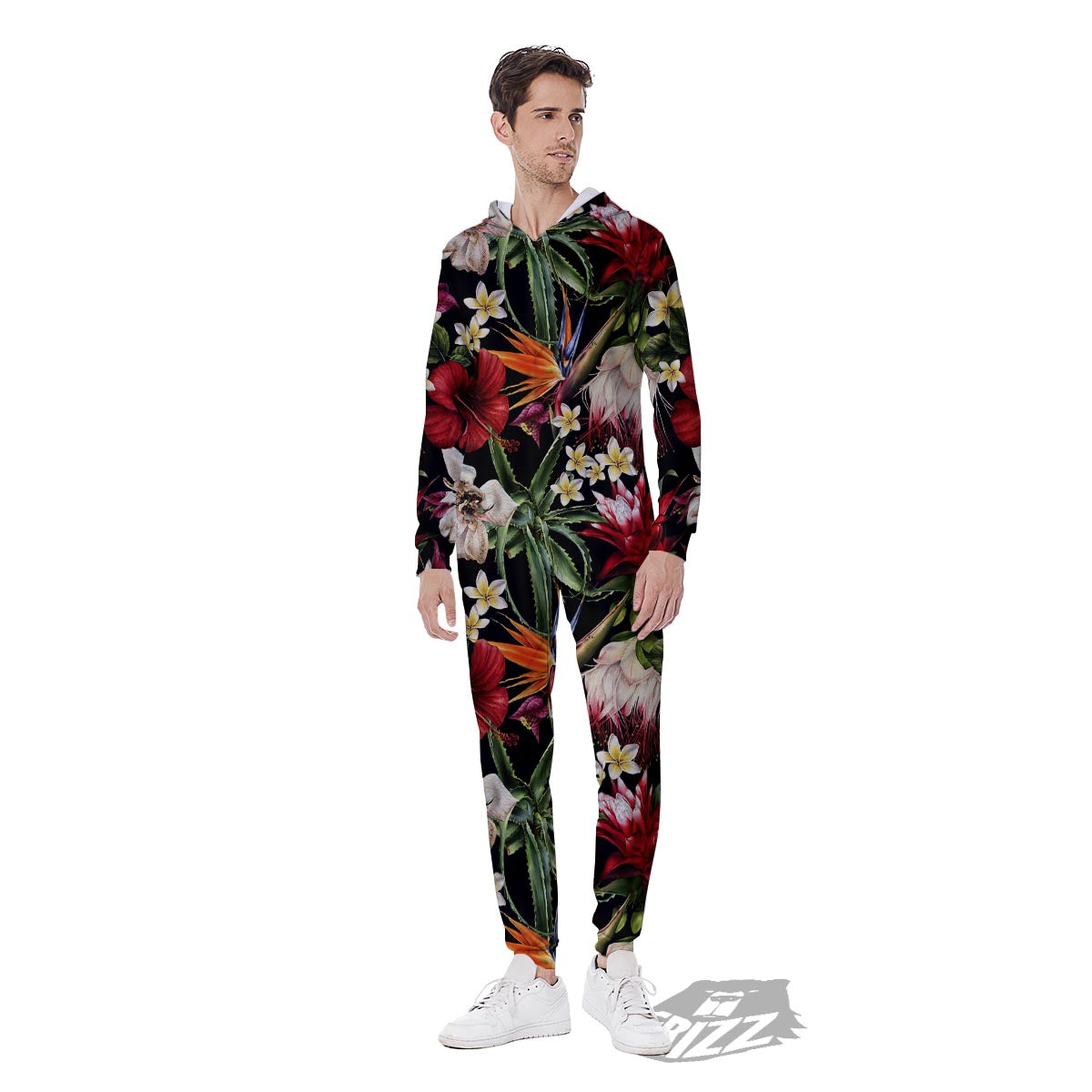 Hawaii Summer Tropical Print Pattern Men's Jumpsuit-grizzshop
