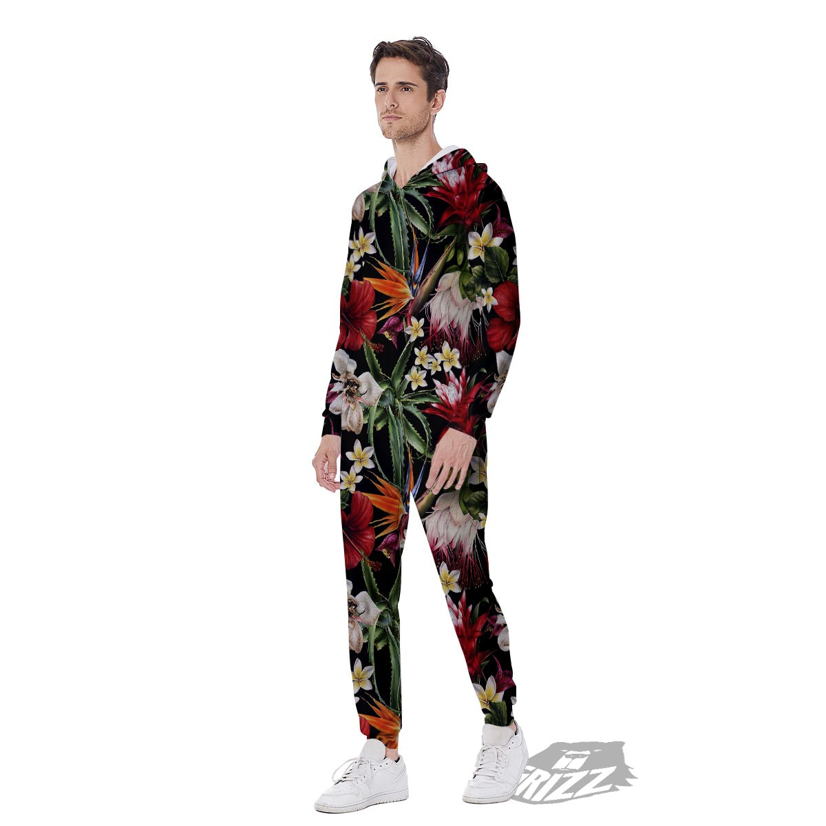 Hawaii Summer Tropical Print Pattern Men's Jumpsuit-grizzshop
