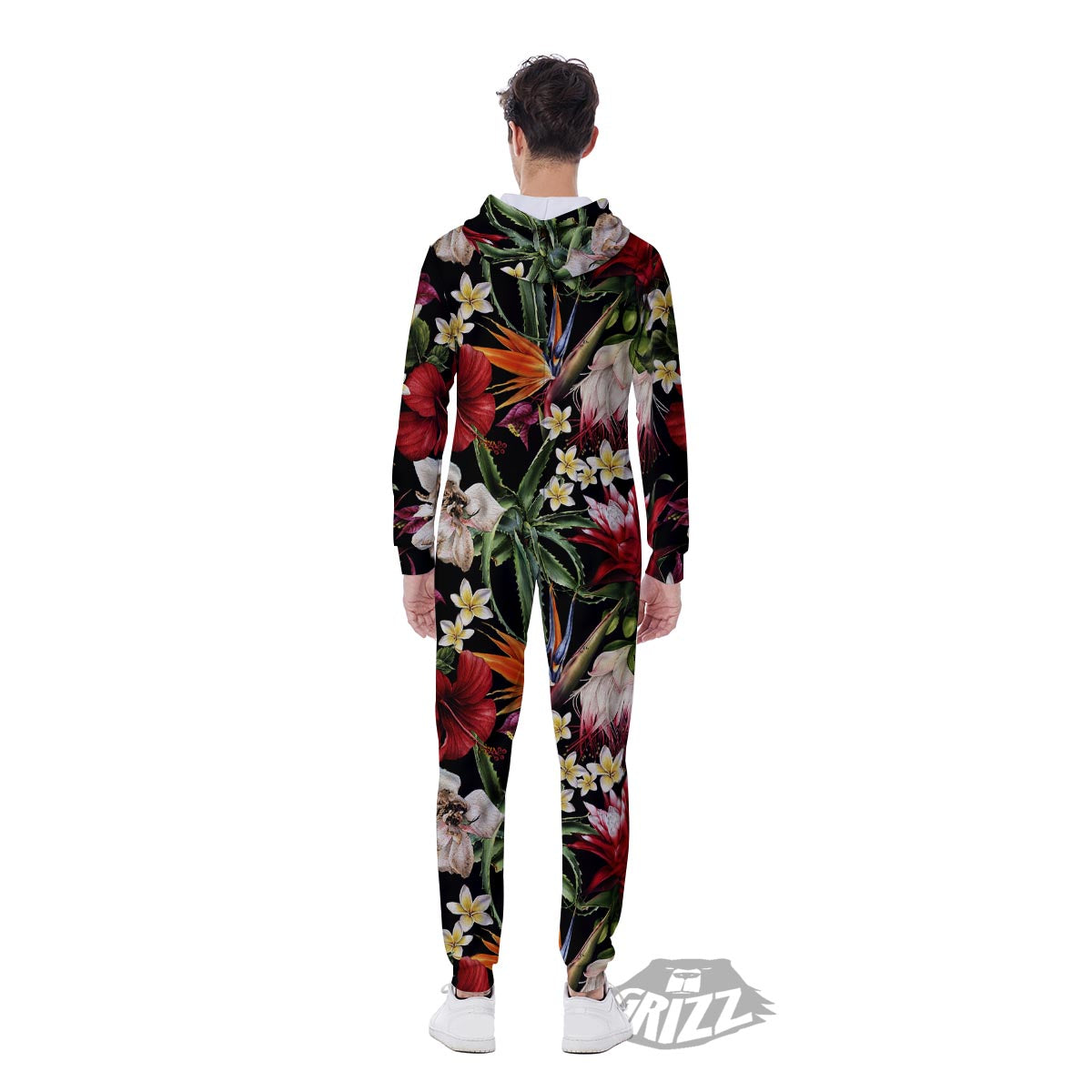 Hawaii Summer Tropical Print Pattern Men's Jumpsuit-grizzshop