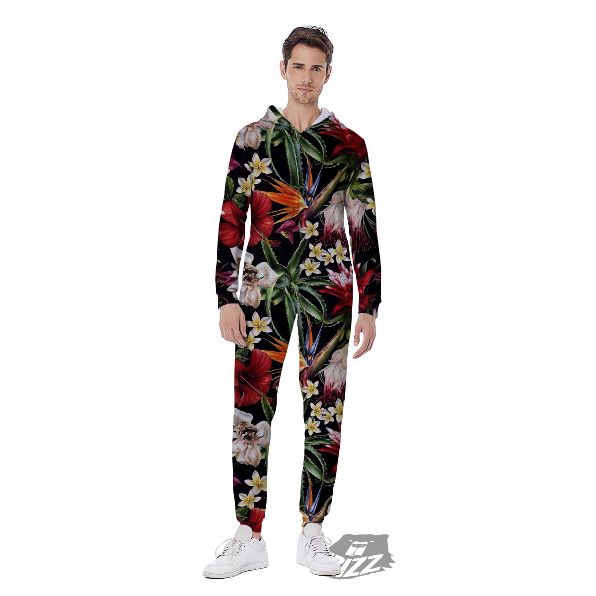 Hawaii Summer Tropical Print Pattern Men's Jumpsuit-grizzshop