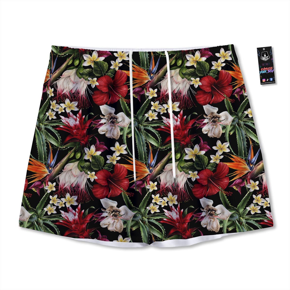 Hawaii Summer Tropical Print Pattern Mesh Shorts