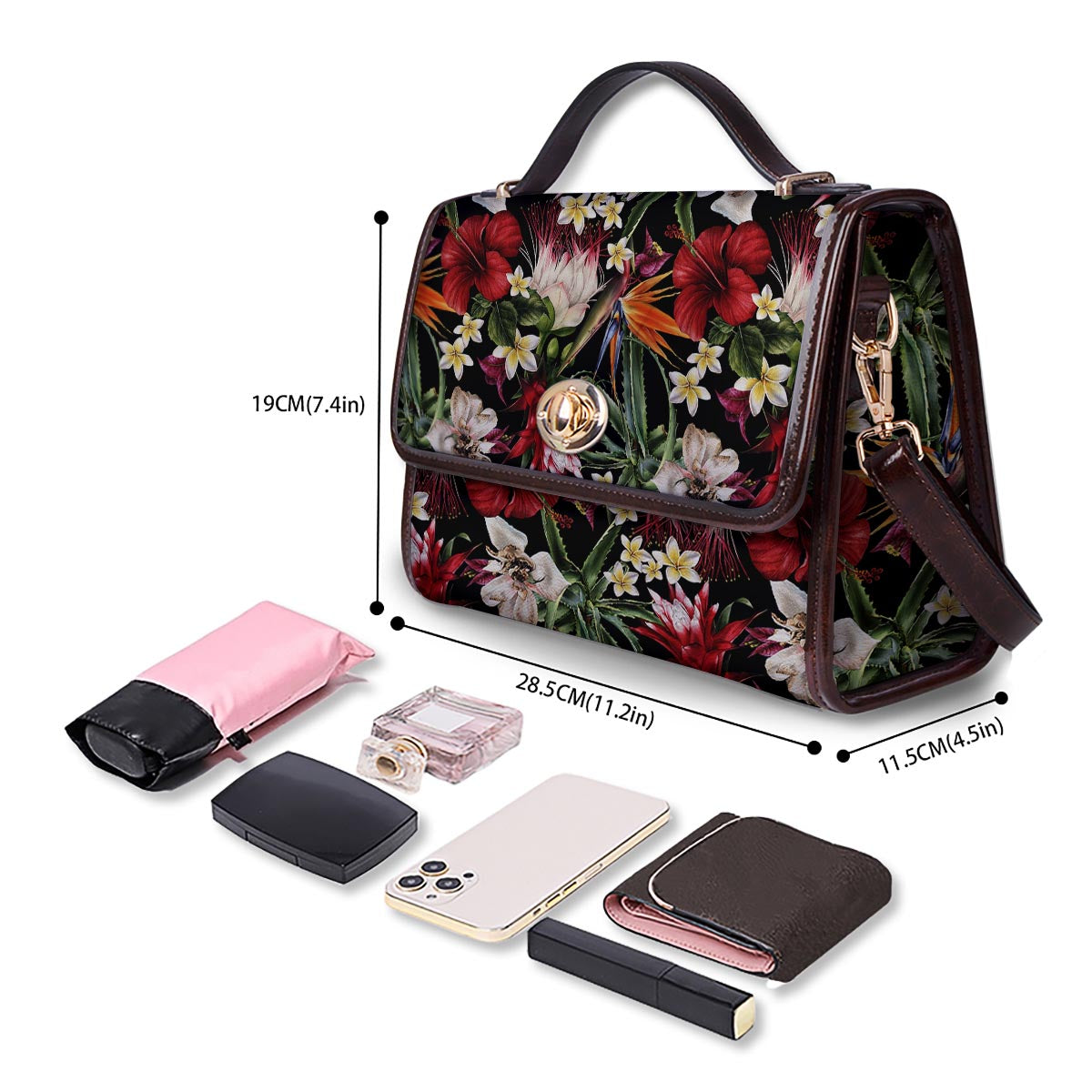 Hawaii Summer Tropical Print Pattern Women's Satchel Bag-grizzshop