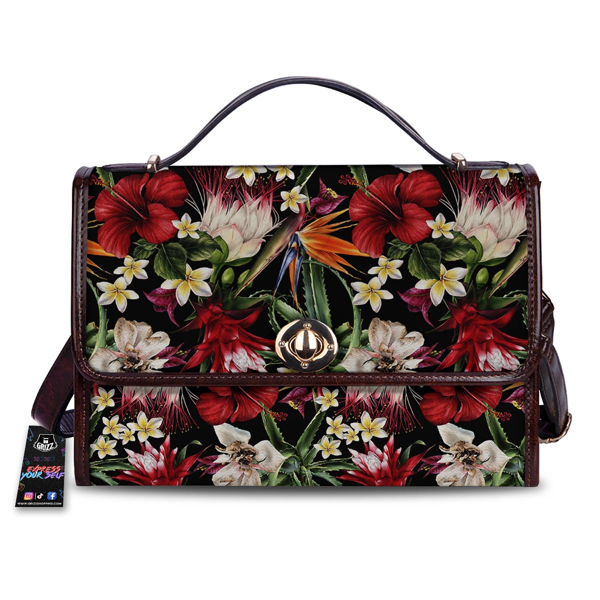 Hawaii Summer Tropical Print Pattern Women's Satchel Bag-grizzshop