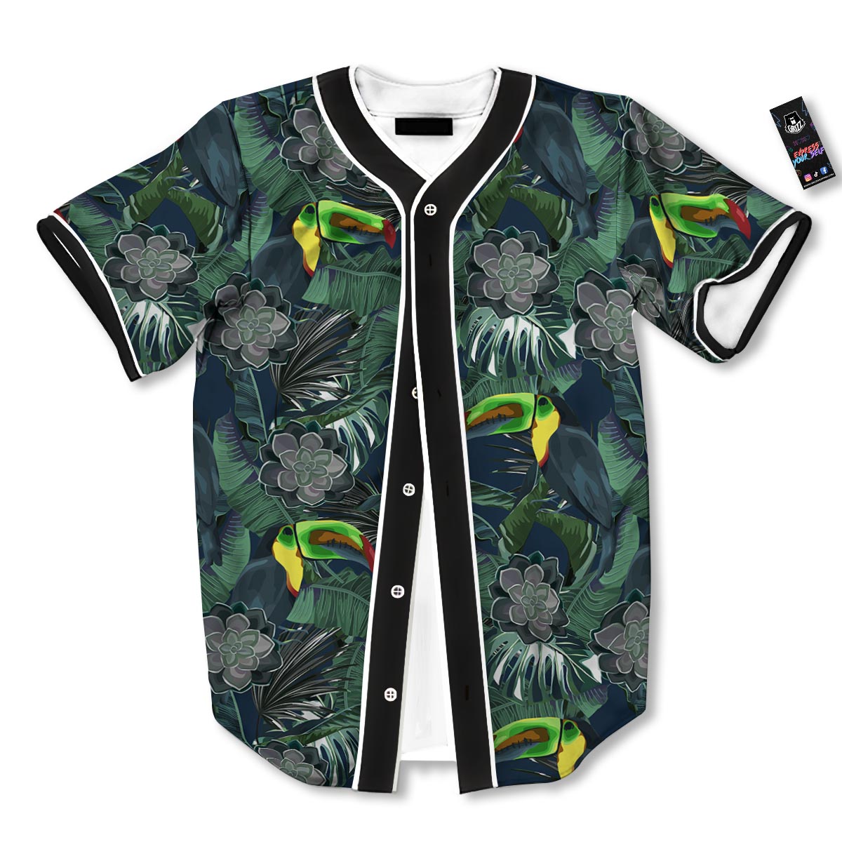 Hawaii Toucan Aloha Print Pattern Baseball Jersey-grizzshop