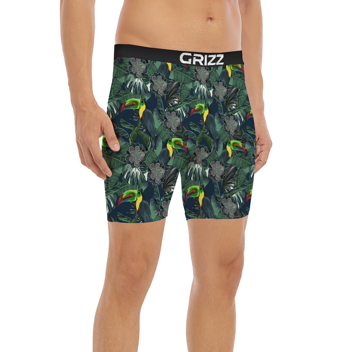 Hawaii Toucan Aloha Print Pattern Boxer Briefs-grizzshop