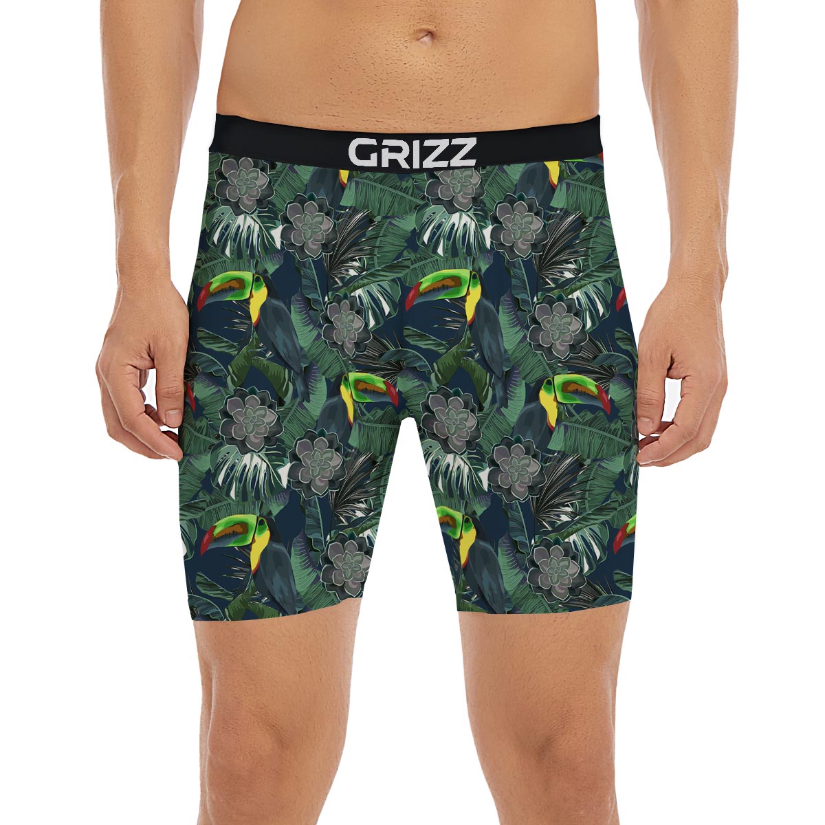 Hawaii Toucan Aloha Print Pattern Boxer Briefs-grizzshop