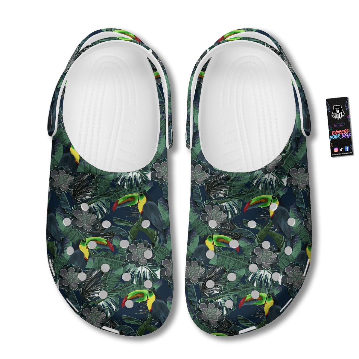 Hawaii Toucan Aloha Print Pattern Clog-grizzshop