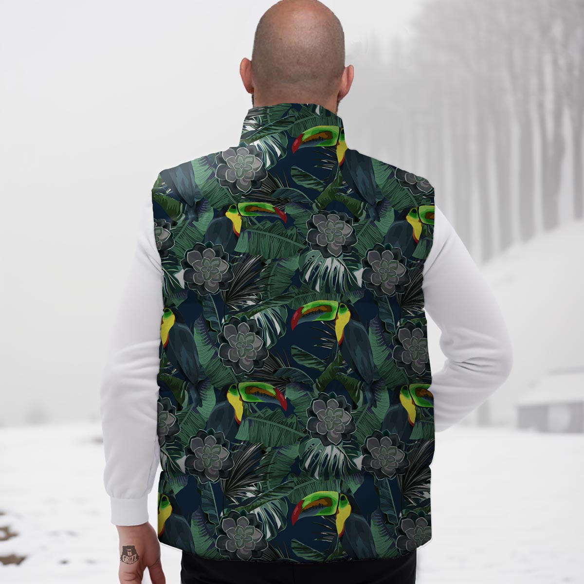 Hawaii Toucan Aloha Print Pattern Down Vest