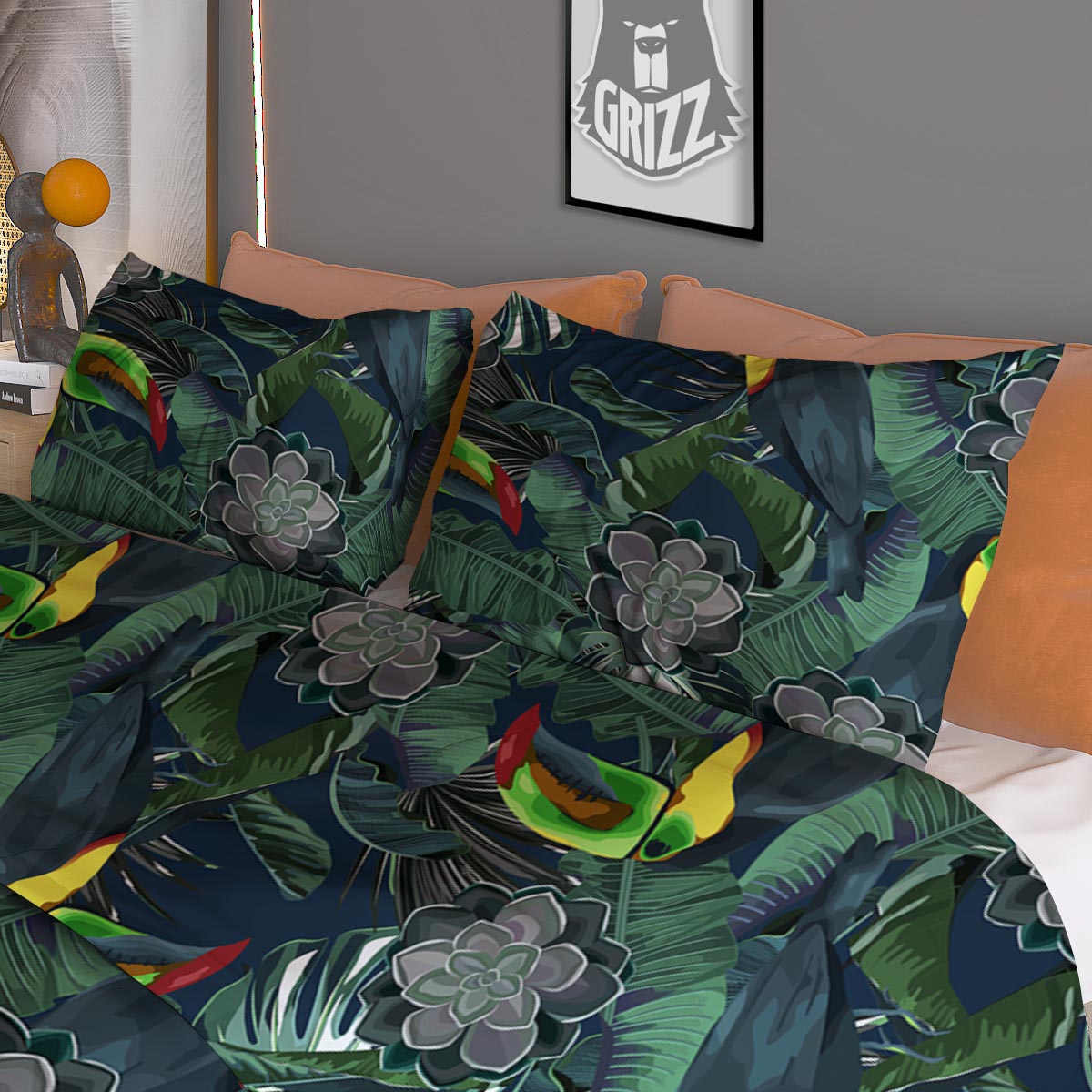 Hawaii Toucan Aloha Print Pattern Duvet Cover Bedding Set