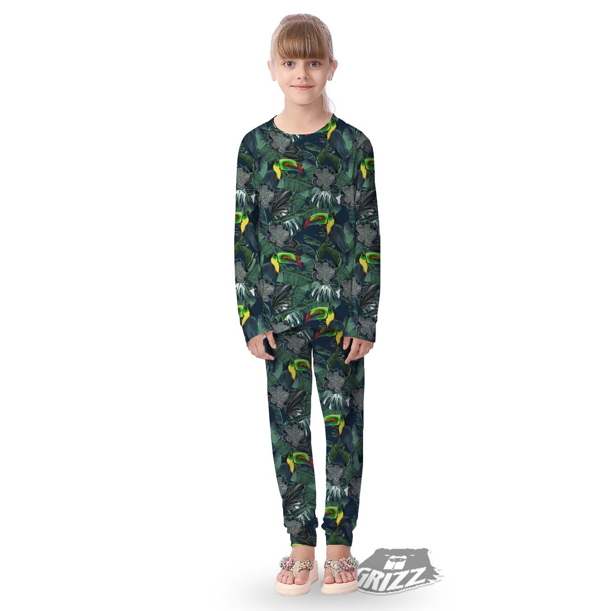 Hawaii Toucan Aloha Print Pattern Kid's Pajamas-grizzshop