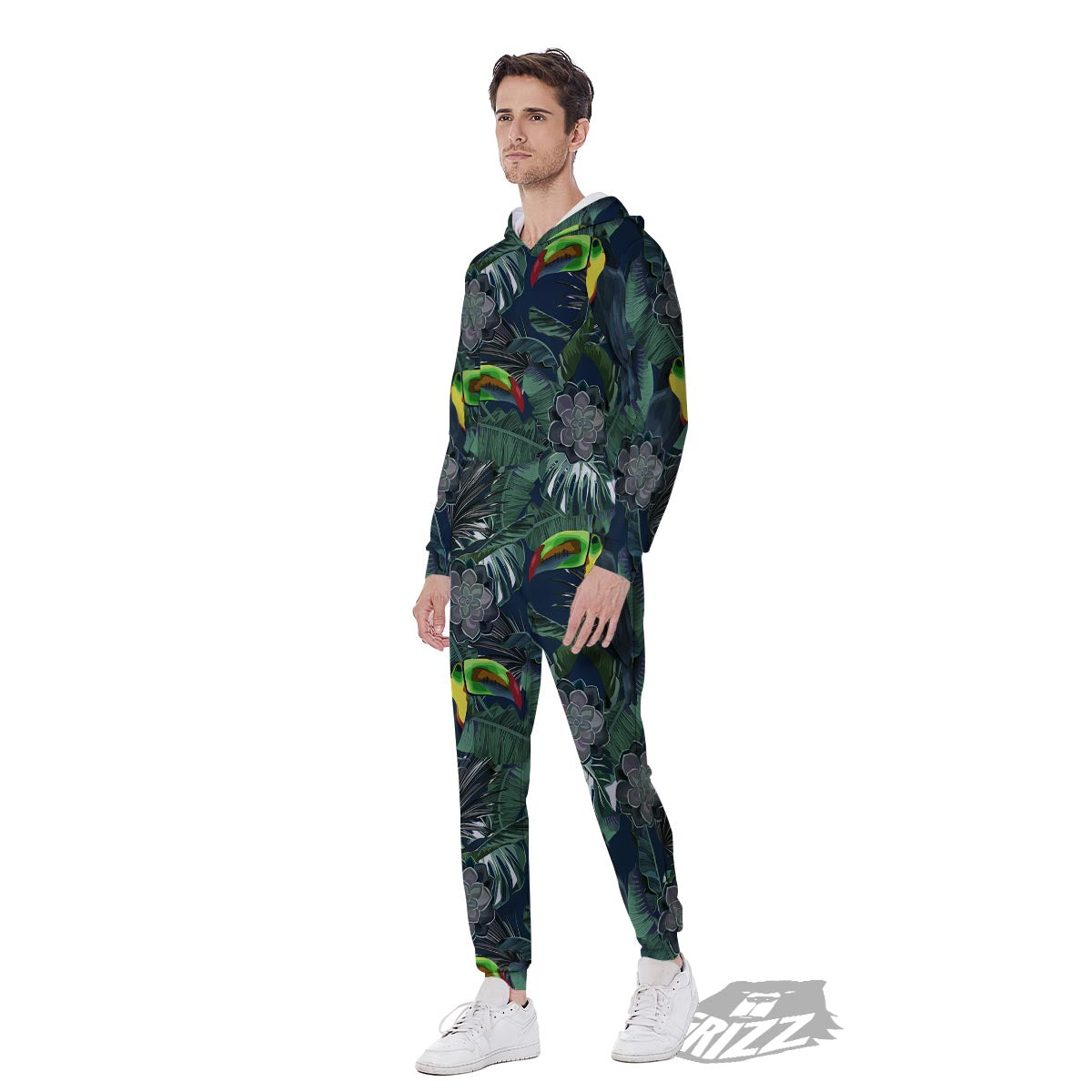 Hawaii Toucan Aloha Print Pattern Men's Jumpsuit-grizzshop