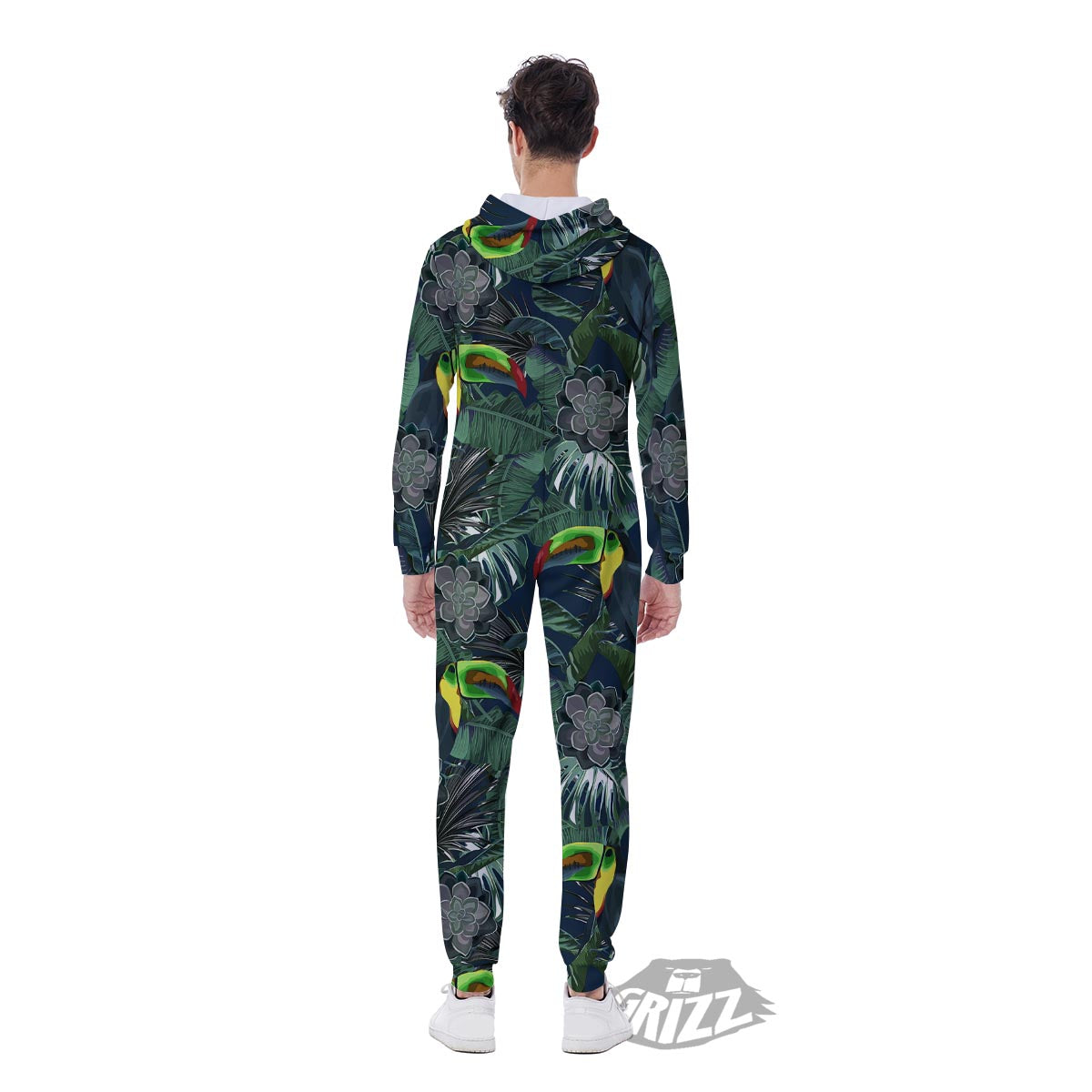 Hawaii Toucan Aloha Print Pattern Men's Jumpsuit-grizzshop