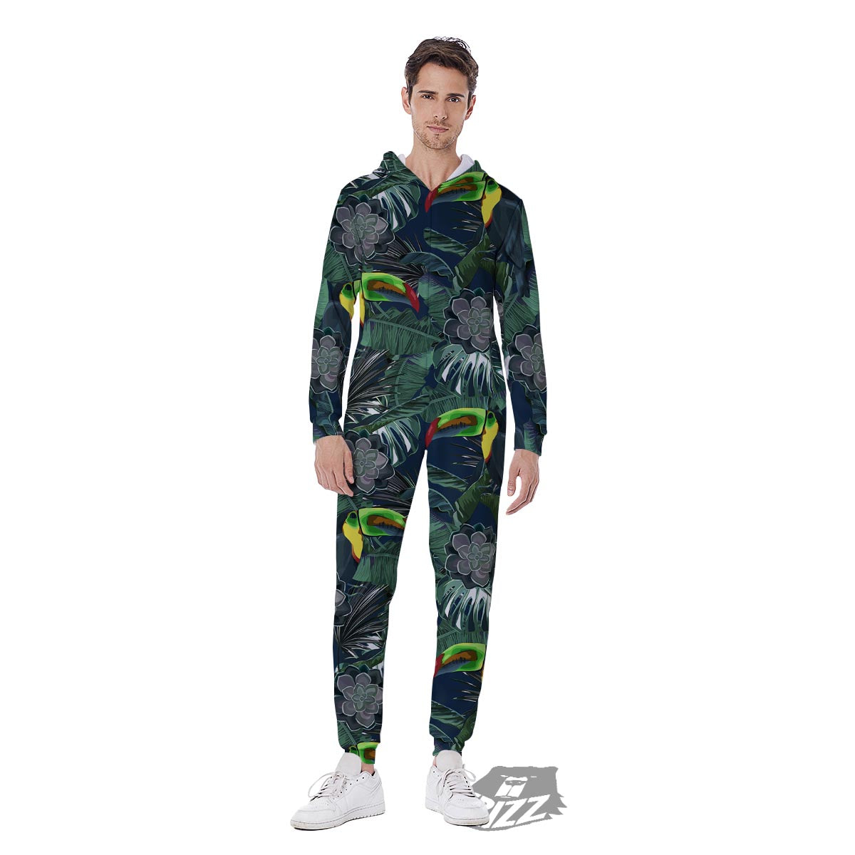 Hawaii Toucan Aloha Print Pattern Men's Jumpsuit-grizzshop