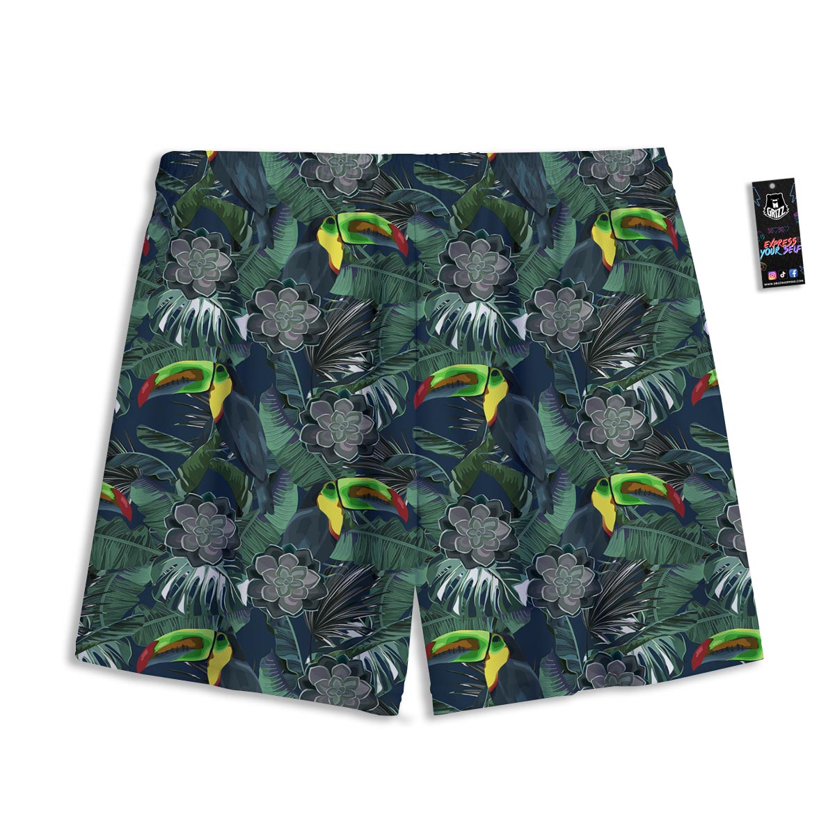 Hawaii Toucan Aloha Print Pattern Mesh Shorts