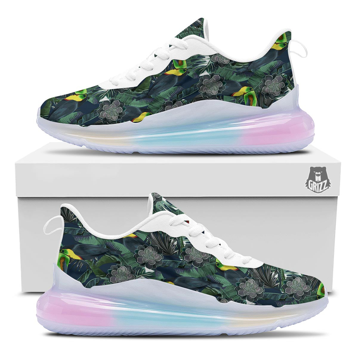 Hawaii Toucan Aloha Print Pattern Running Sneakers-grizzshop