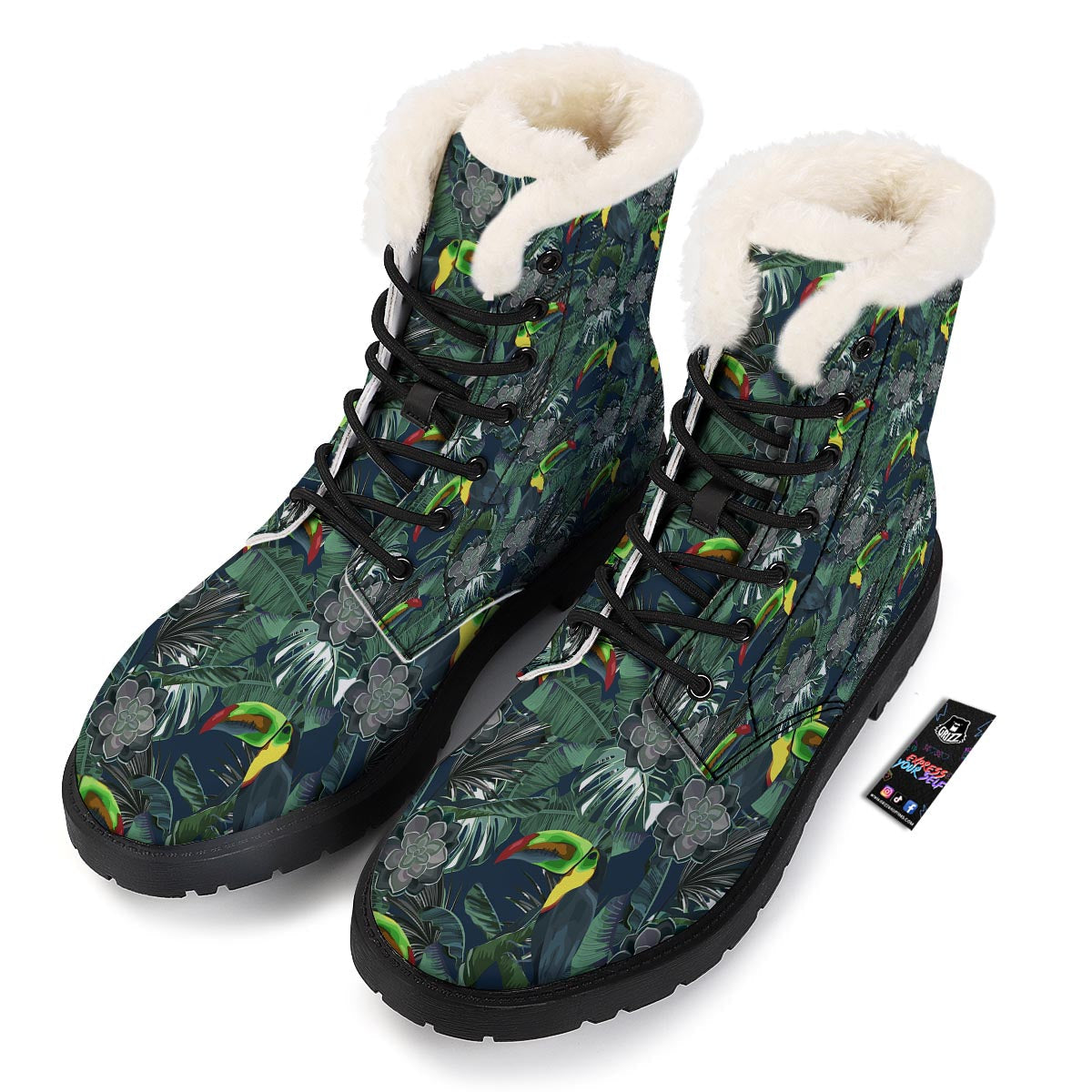 Hawaii Toucan Aloha Print Pattern Winter Boots-grizzshop