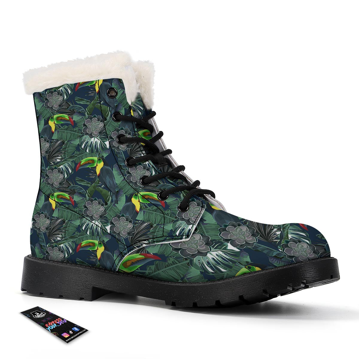 Hawaii Toucan Aloha Print Pattern Winter Boots-grizzshop