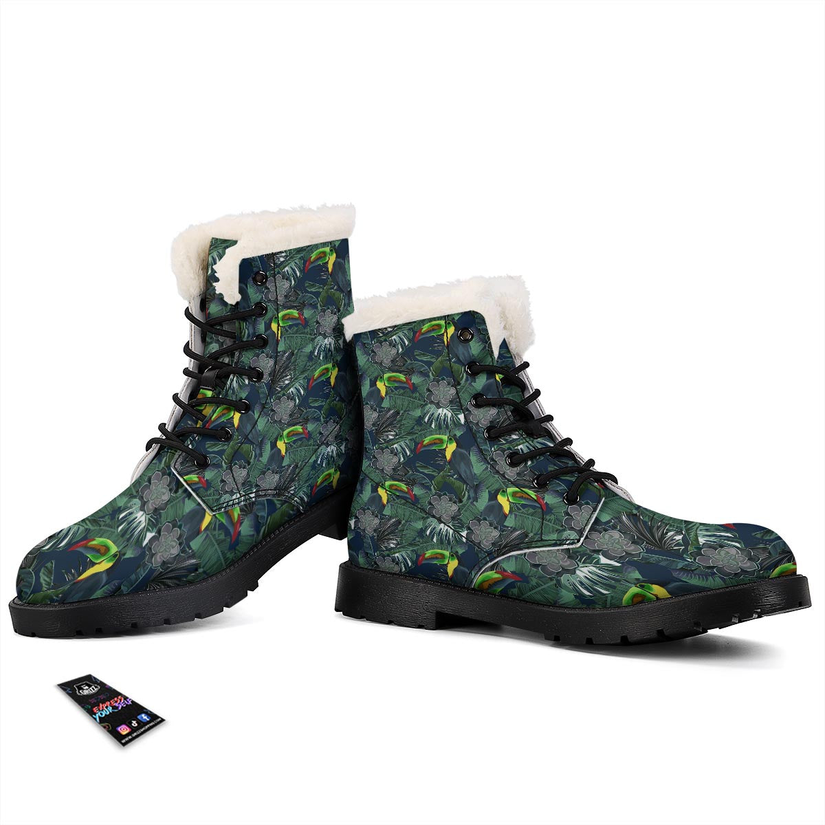 Hawaii Toucan Aloha Print Pattern Winter Boots-grizzshop