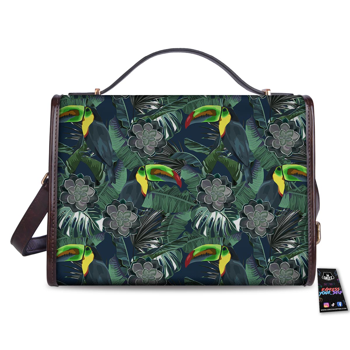 Hawaii Toucan Aloha Print Pattern Women's Satchel Bag-grizzshop