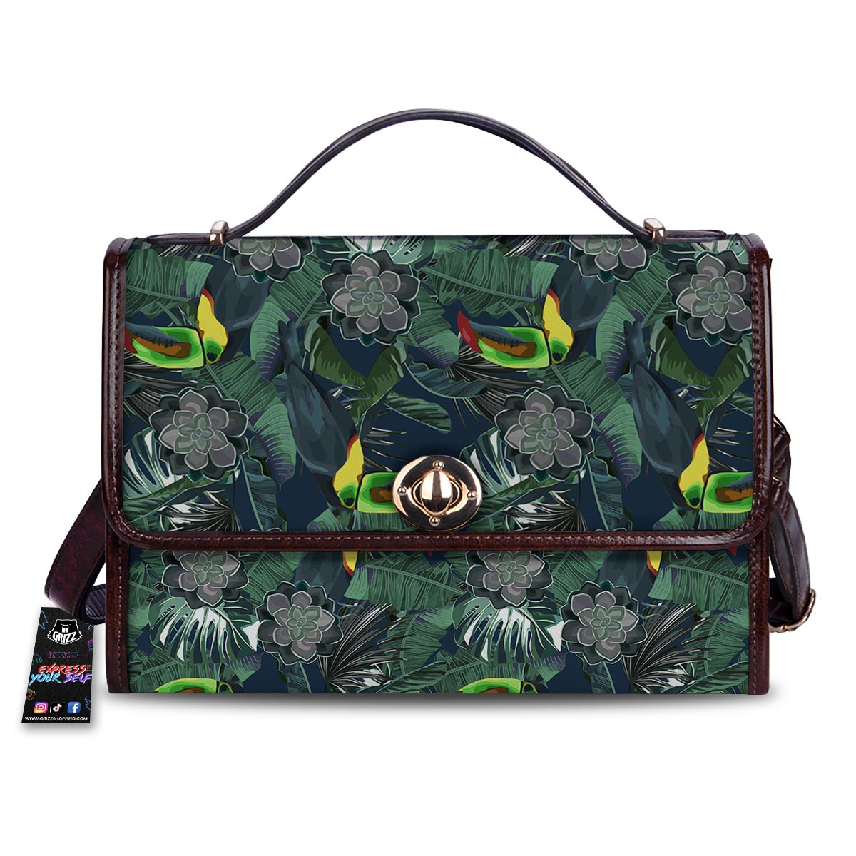 Hawaii Toucan Aloha Print Pattern Women's Satchel Bag-grizzshop
