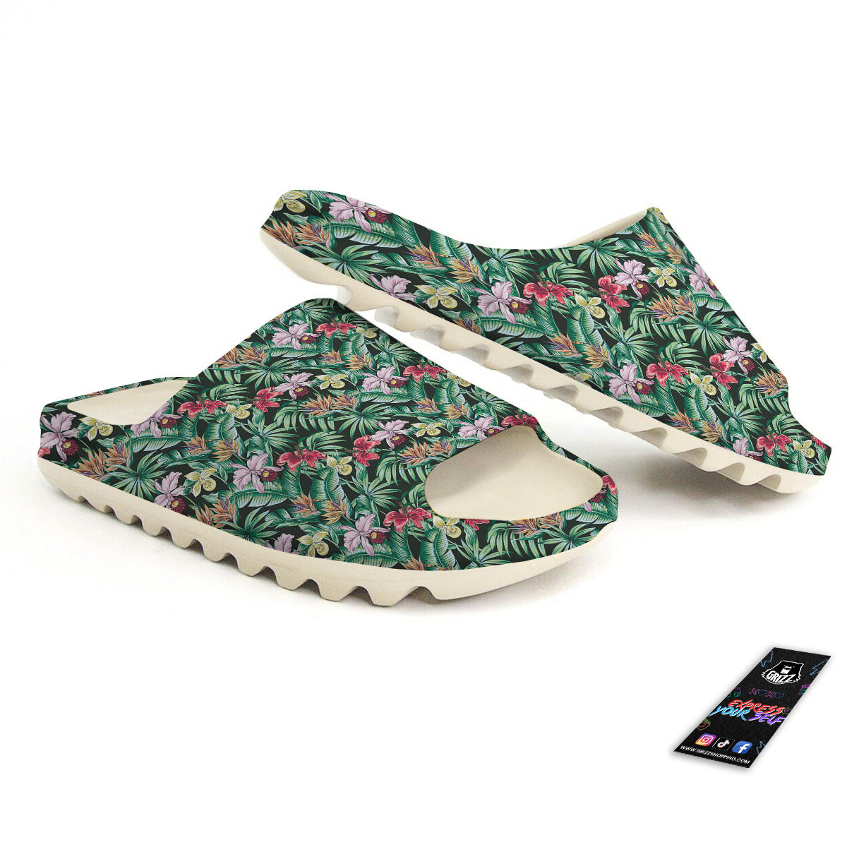 Hawaii Hibiscus Orchids Print Pattern Sandals-grizzshop