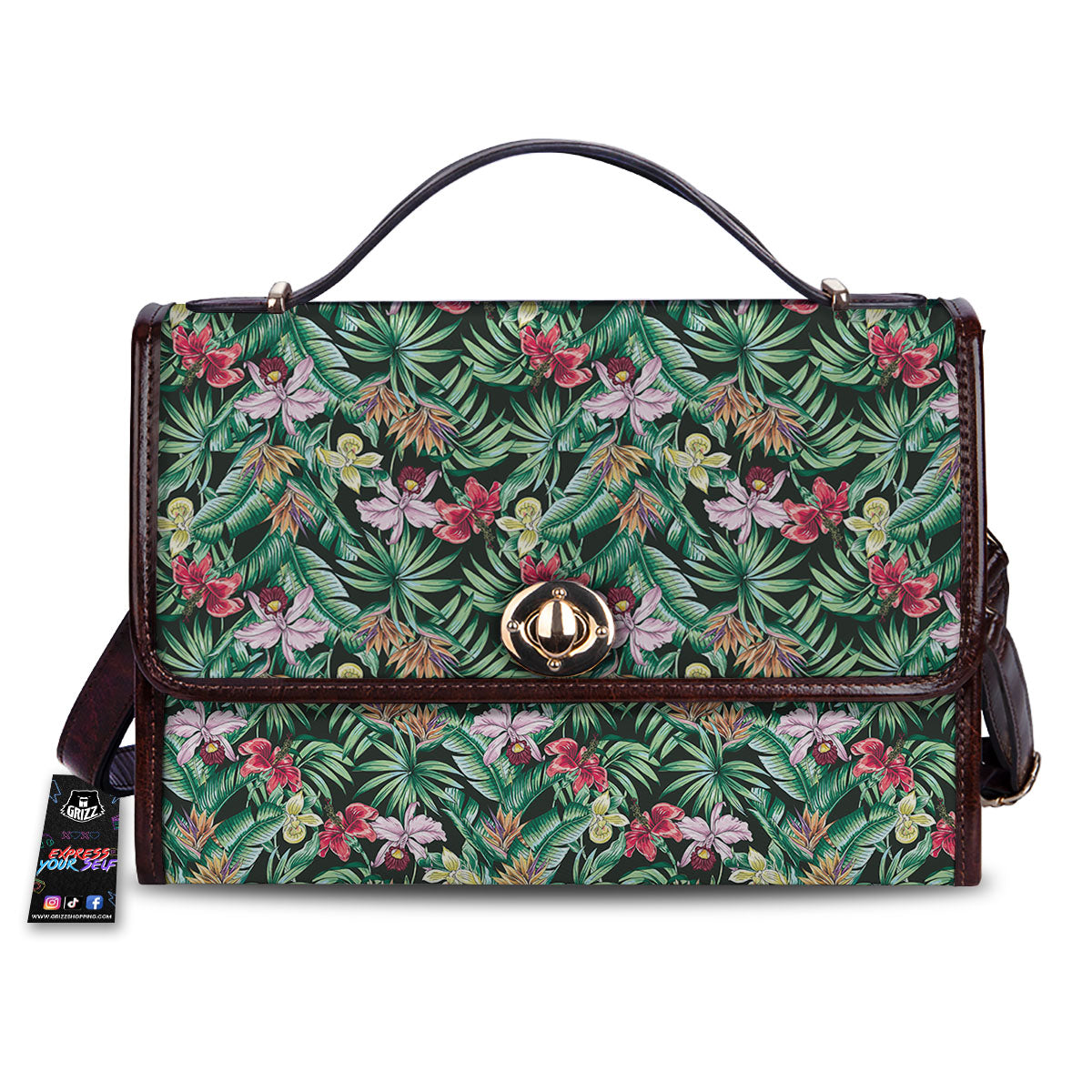 Hawaii Hibiscus Orchids Print Pattern Women's Satchel Bag