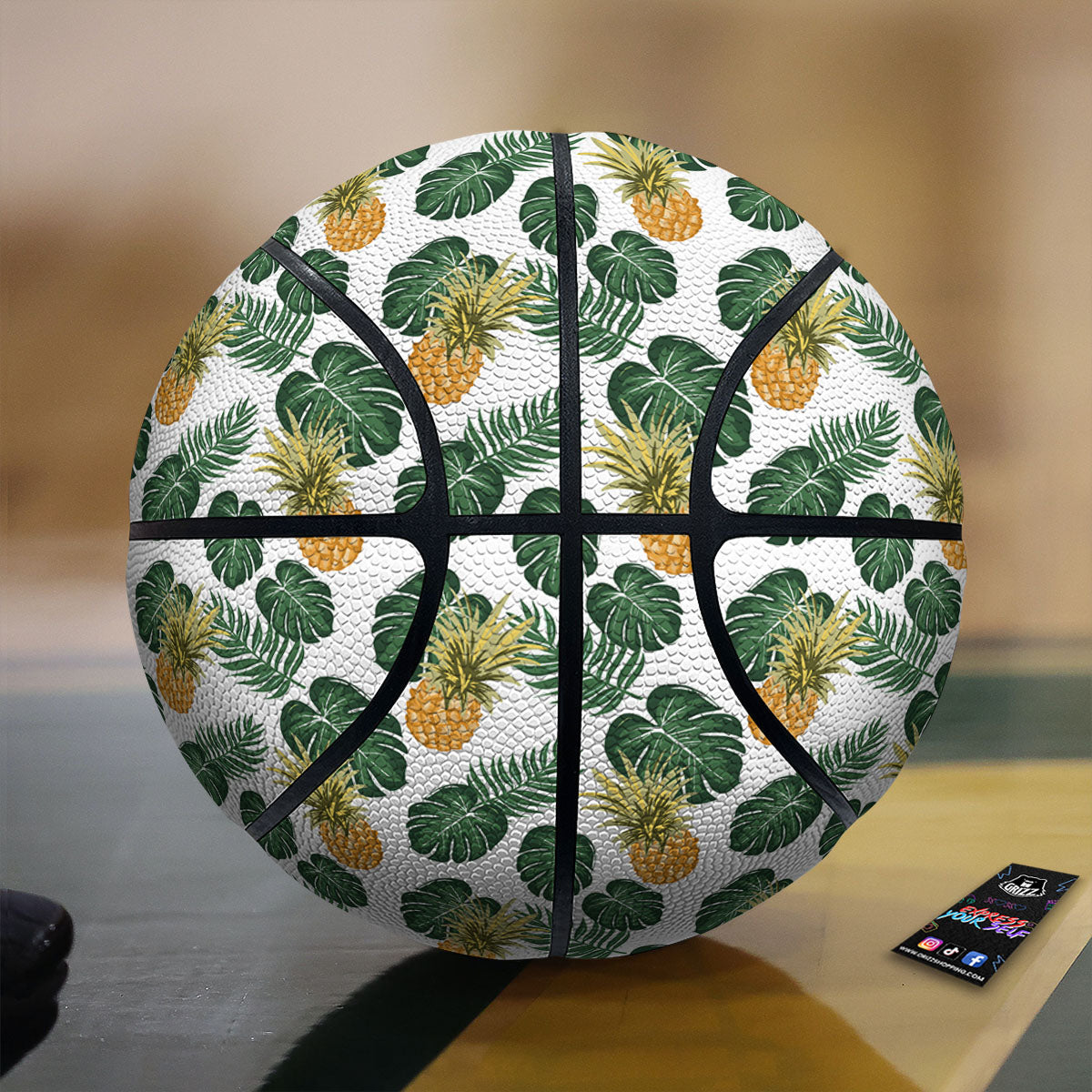 Hawaii Hibiscus Pineapple Print Pattern Basketball
