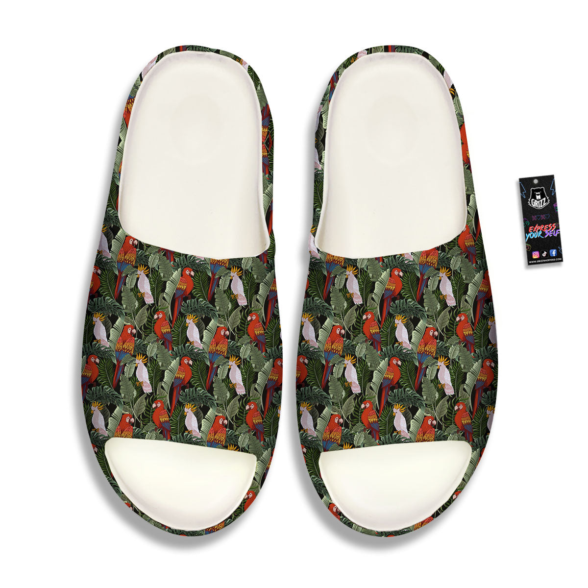 Hawaii Leaf Parrot Banana Print Pattern Sandals-grizzshop