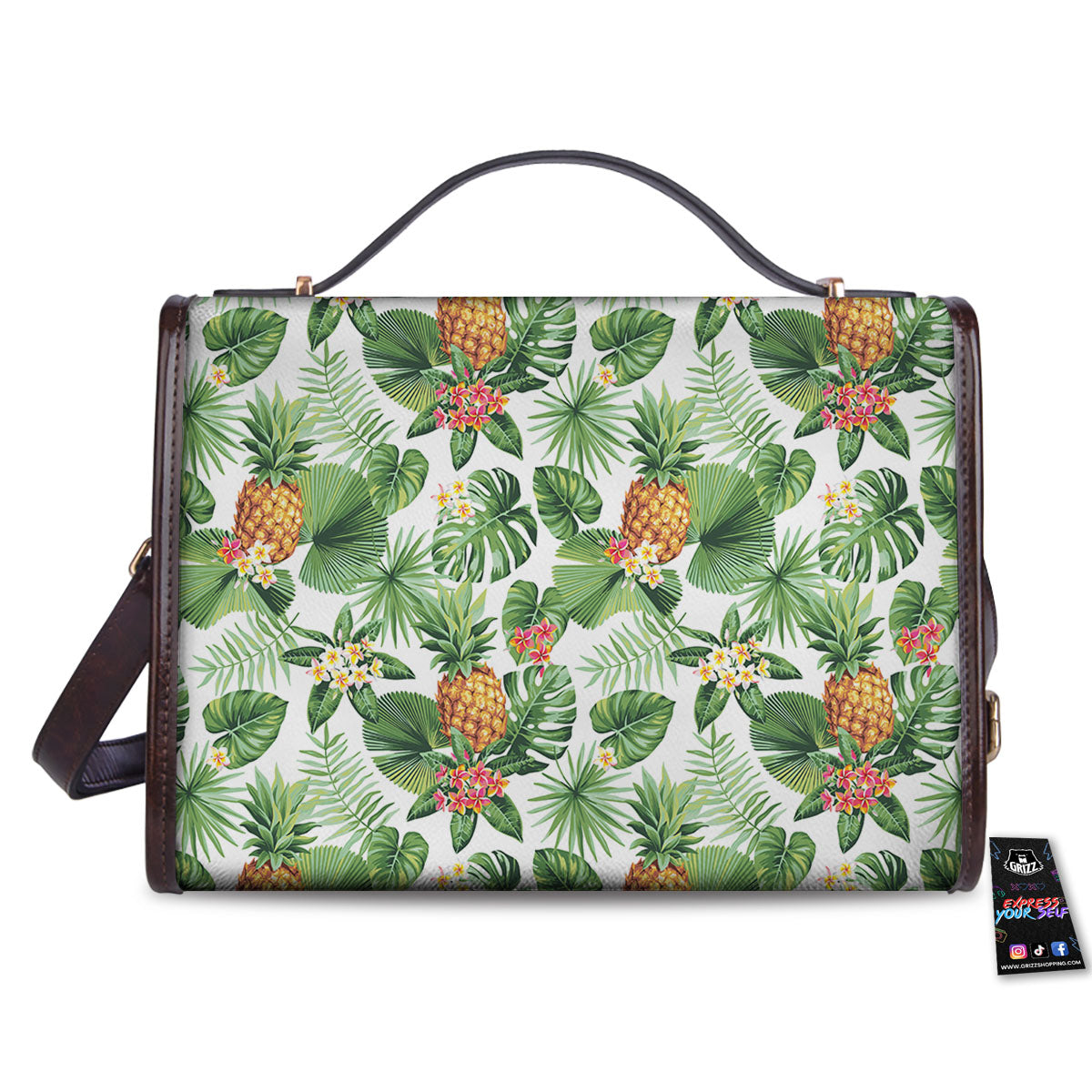 Hawaii Leaves Pineapple Print Pattern Women's Satchel Bag