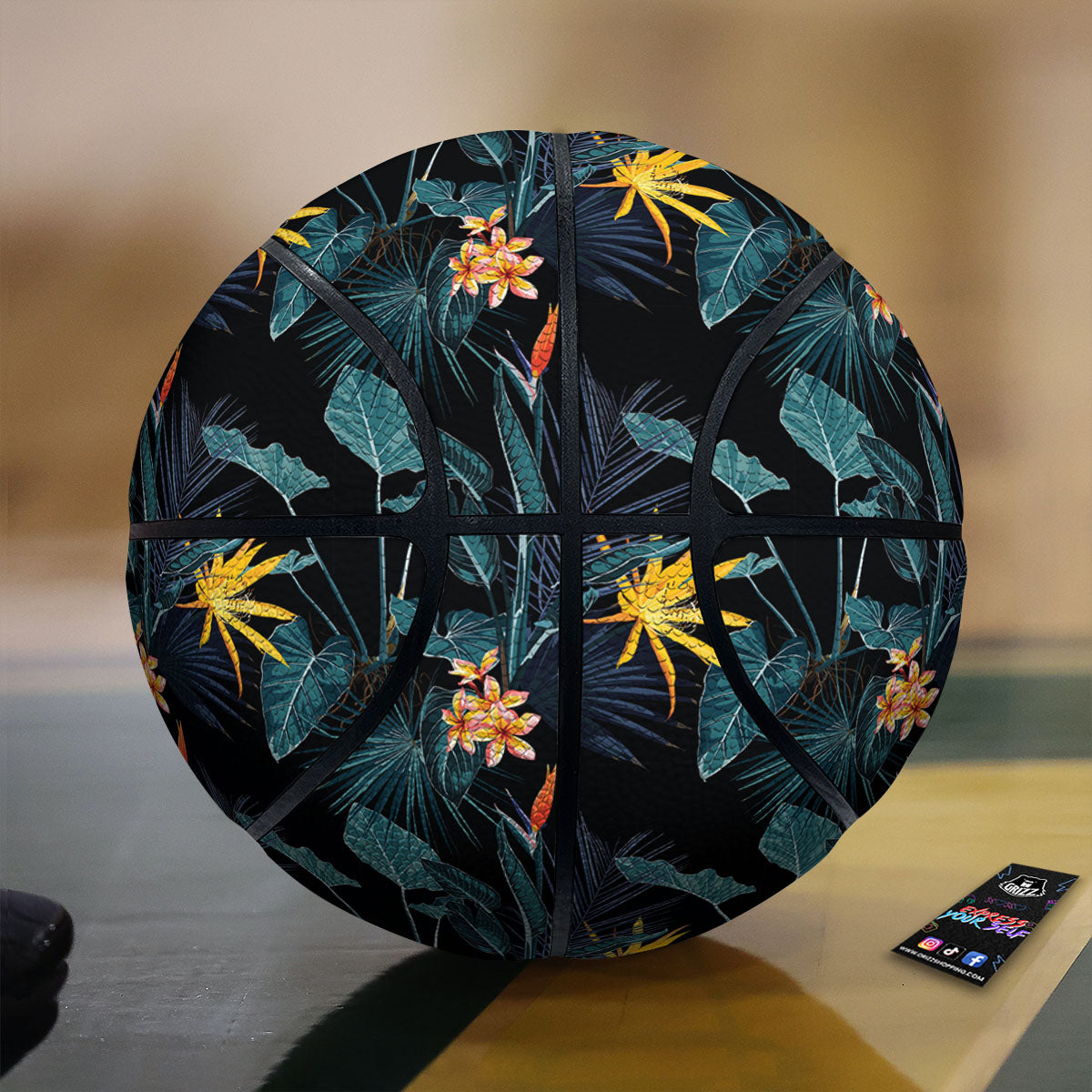 Hawaii Night Tropical Print Pattern Basketball