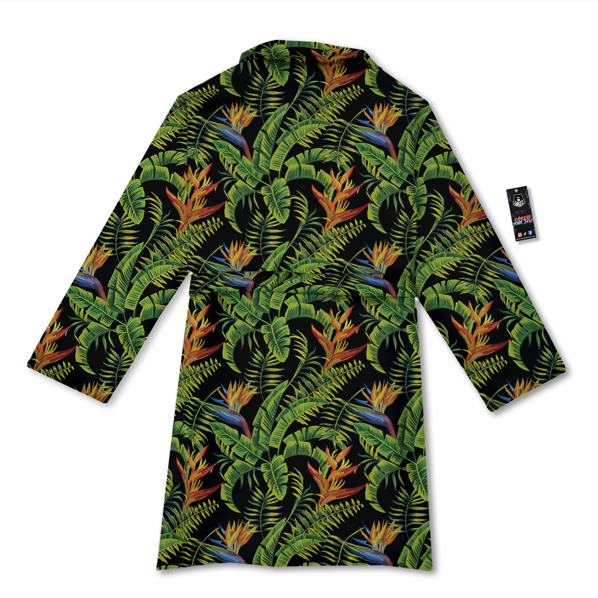 Hawaiian Banana Leaf Print Pattern Bathrobe-grizzshop