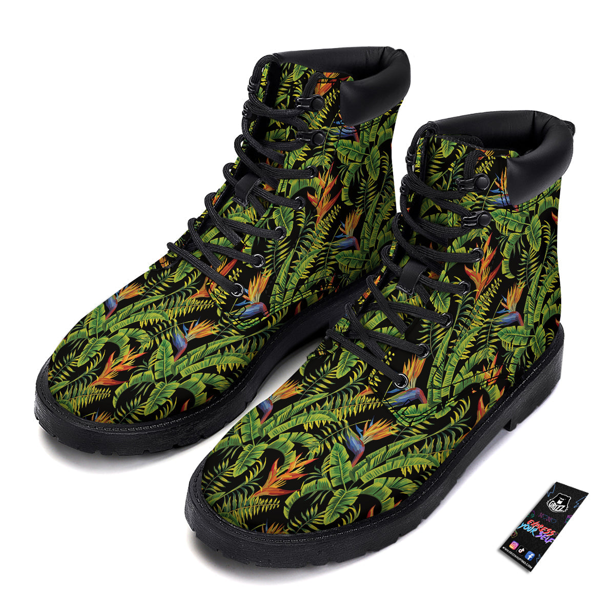 Hawaiian Banana Leaf Print Pattern Boots-grizzshop