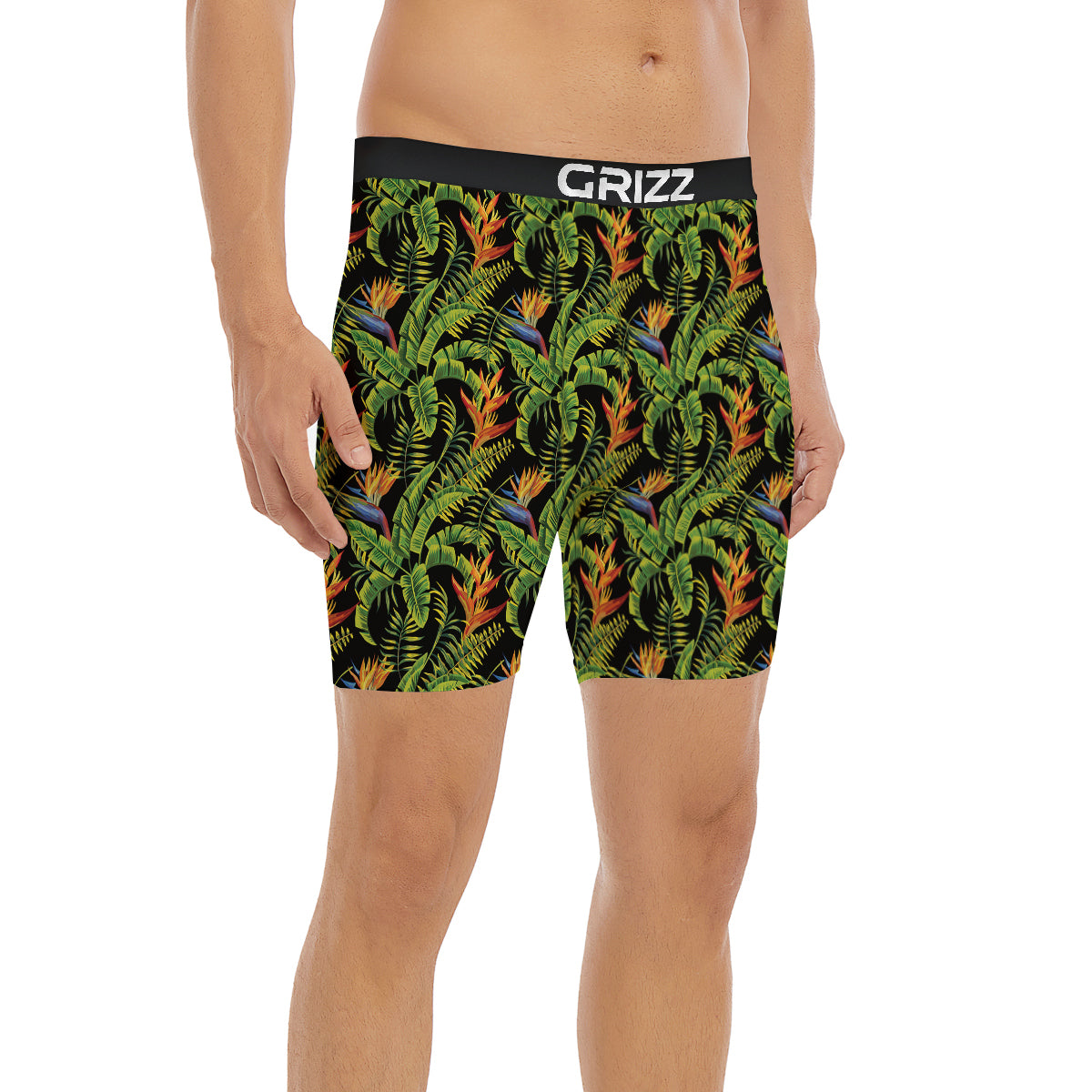 Hawaiian Banana Leaf Print Pattern Boxer Briefs-grizzshop