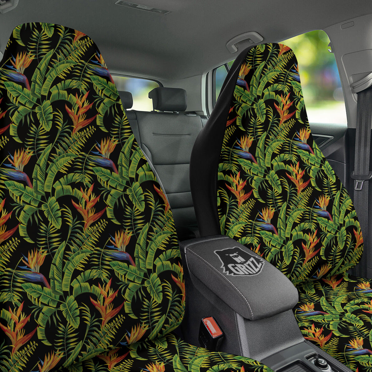 Hawaiian Banana Leaf Print Pattern Car Seat Covers-grizzshop