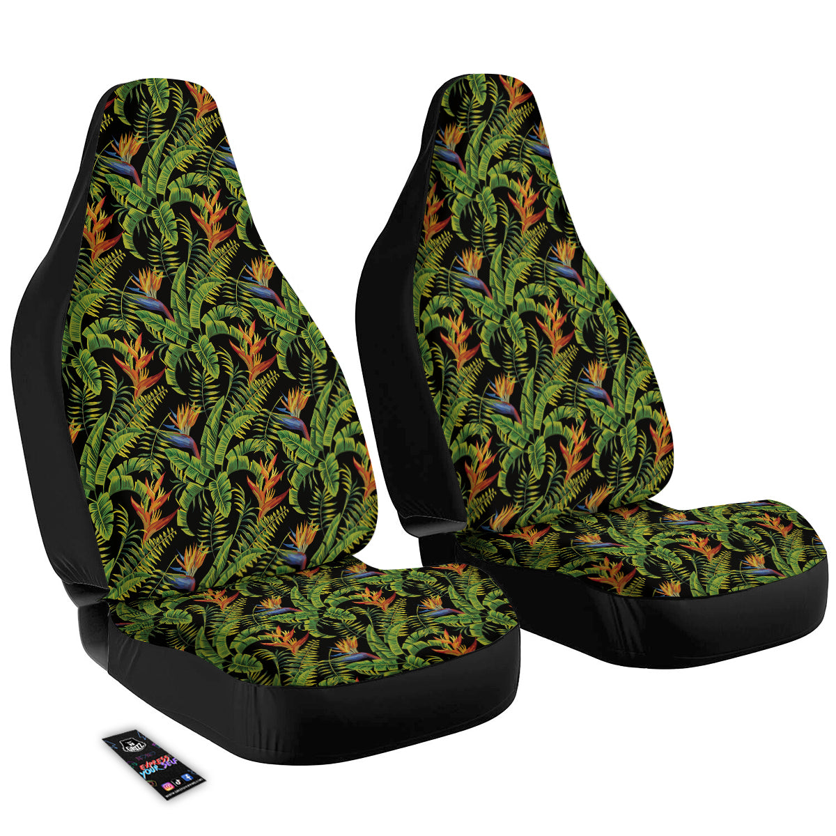 Hawaiian Banana Leaf Print Pattern Car Seat Covers-grizzshop