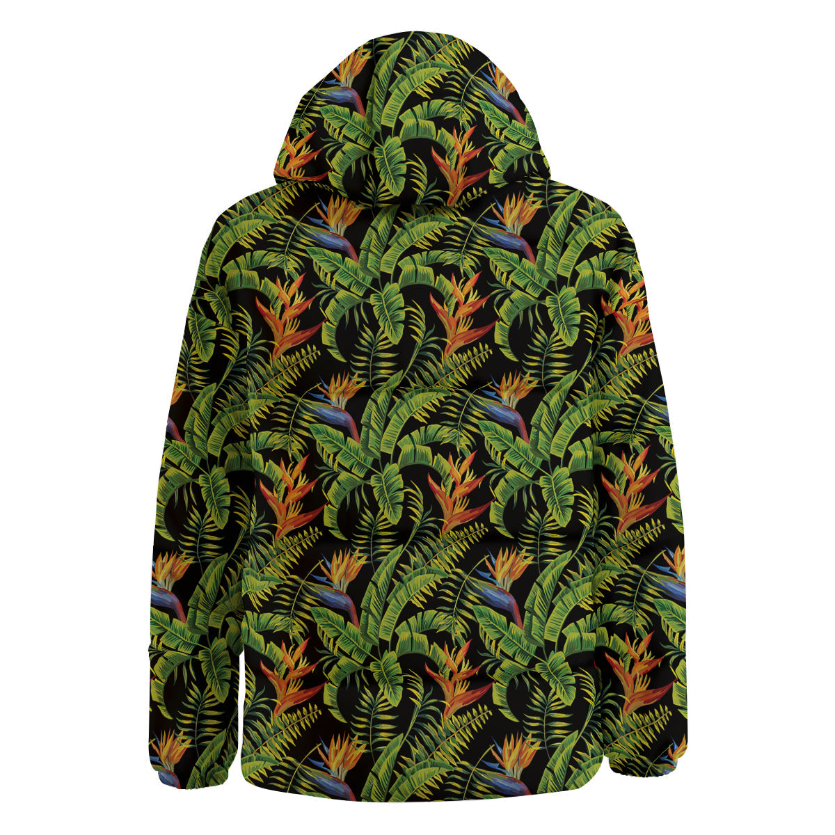 Hawaiian Banana Leaf Print Pattern Down Jacket-grizzshop