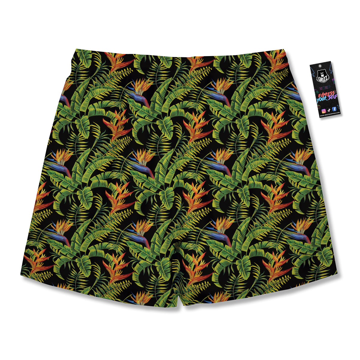 Hawaiian Banana Leaf Print Pattern Men's Running Shorts-grizzshop