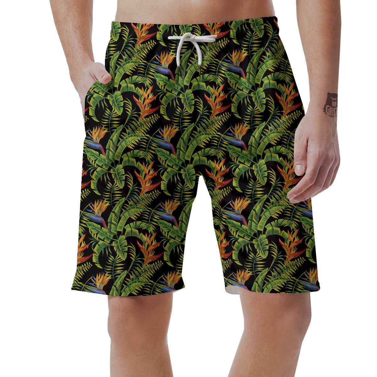 Hawaiian Banana Leaf Print Pattern Men's Shorts-grizzshop