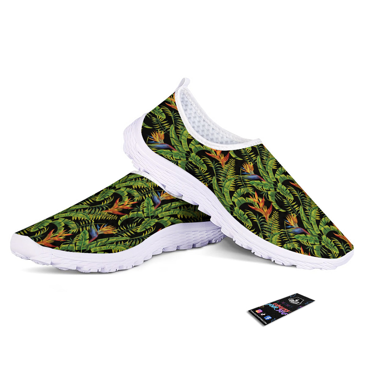 Hawaiian Banana Leaf Print Pattern Nurse Shoes-grizzshop
