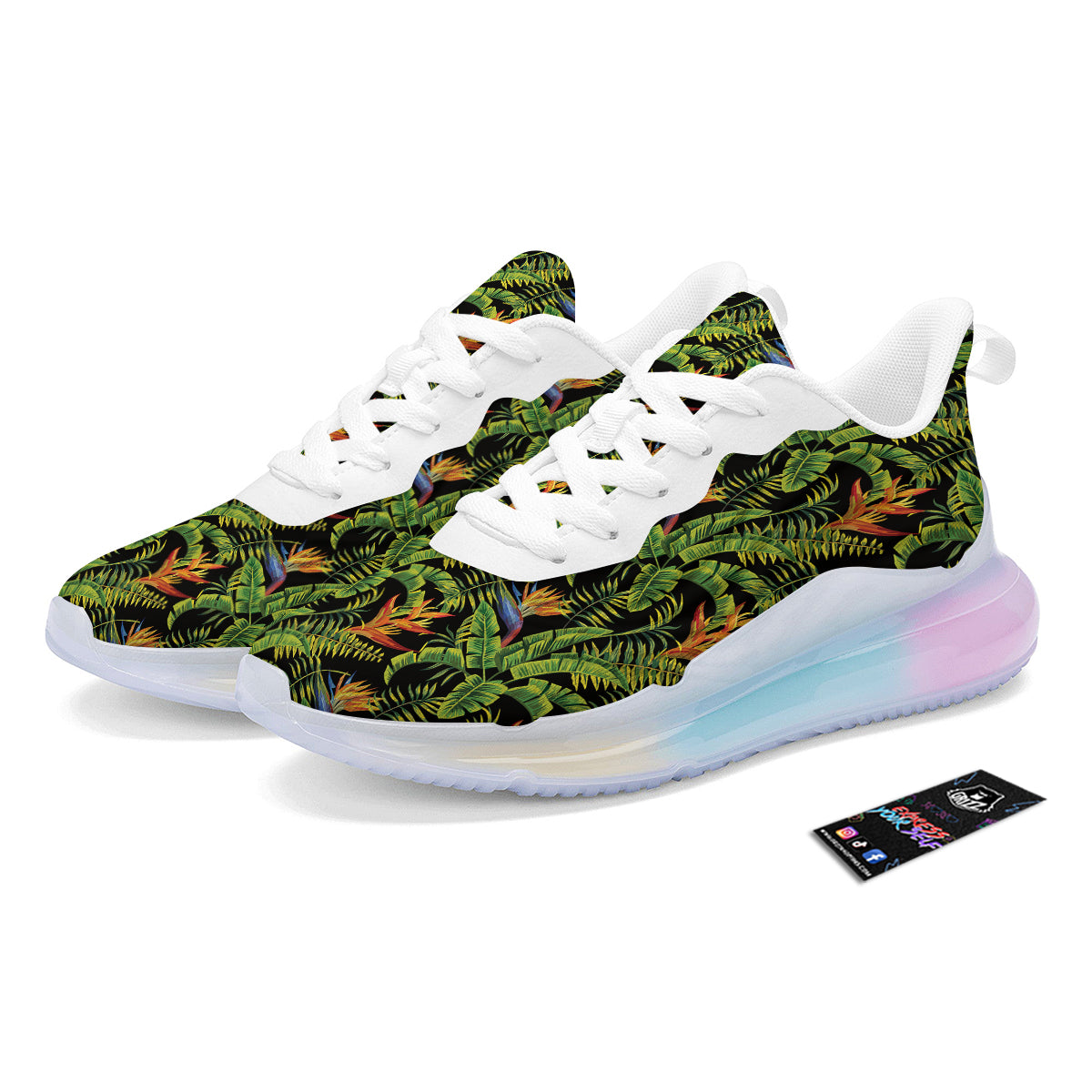 Hawaiian Banana Leaf Print Pattern Running Sneakers-grizzshop