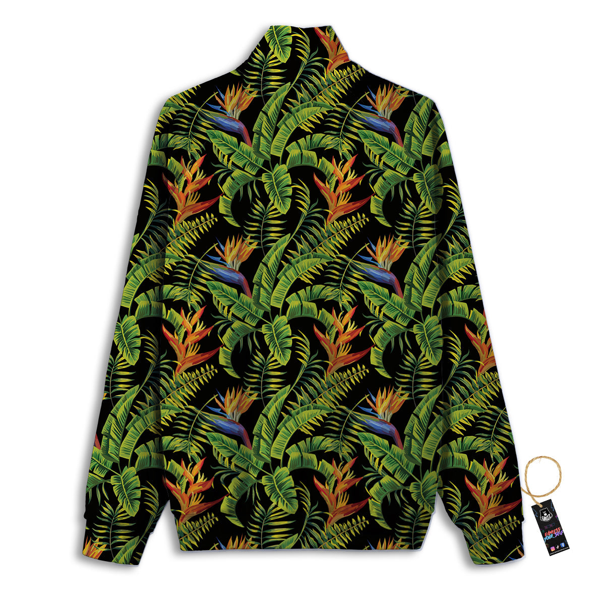 Hawaiian Banana Leaf Print Pattern Track Jacket-grizzshop