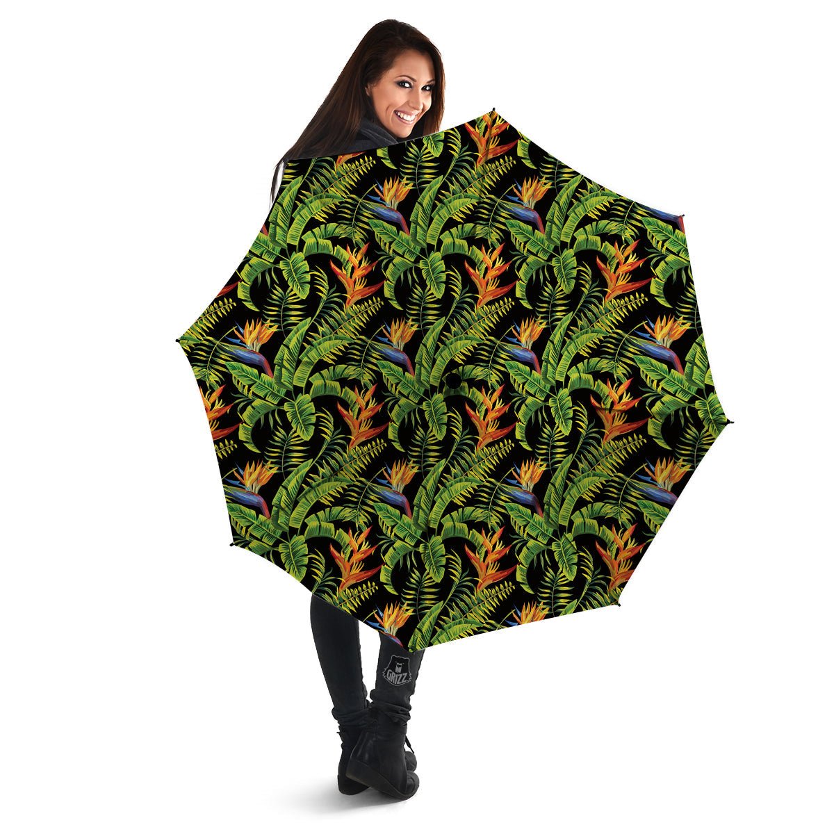 Hawaiian Banana Leaf Print Pattern Umbrella-grizzshop