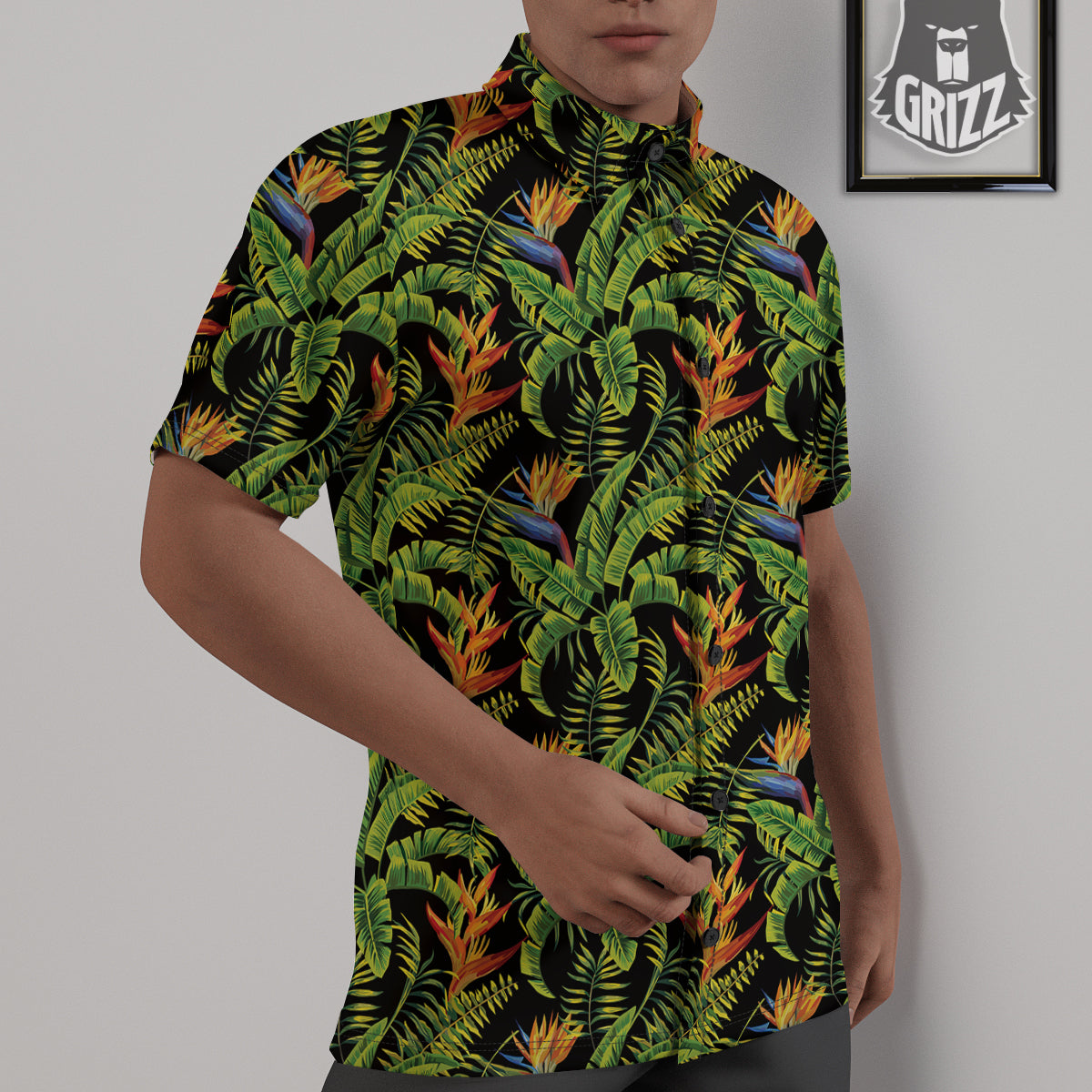 Hawaiian Banana Leaf Print Pattern Untucked Shirts-grizzshop