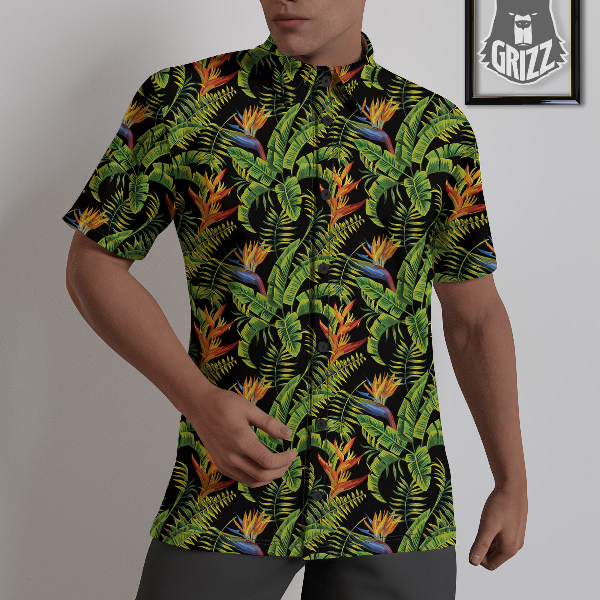 Hawaiian Banana Leaf Print Pattern Untucked Shirts-grizzshop