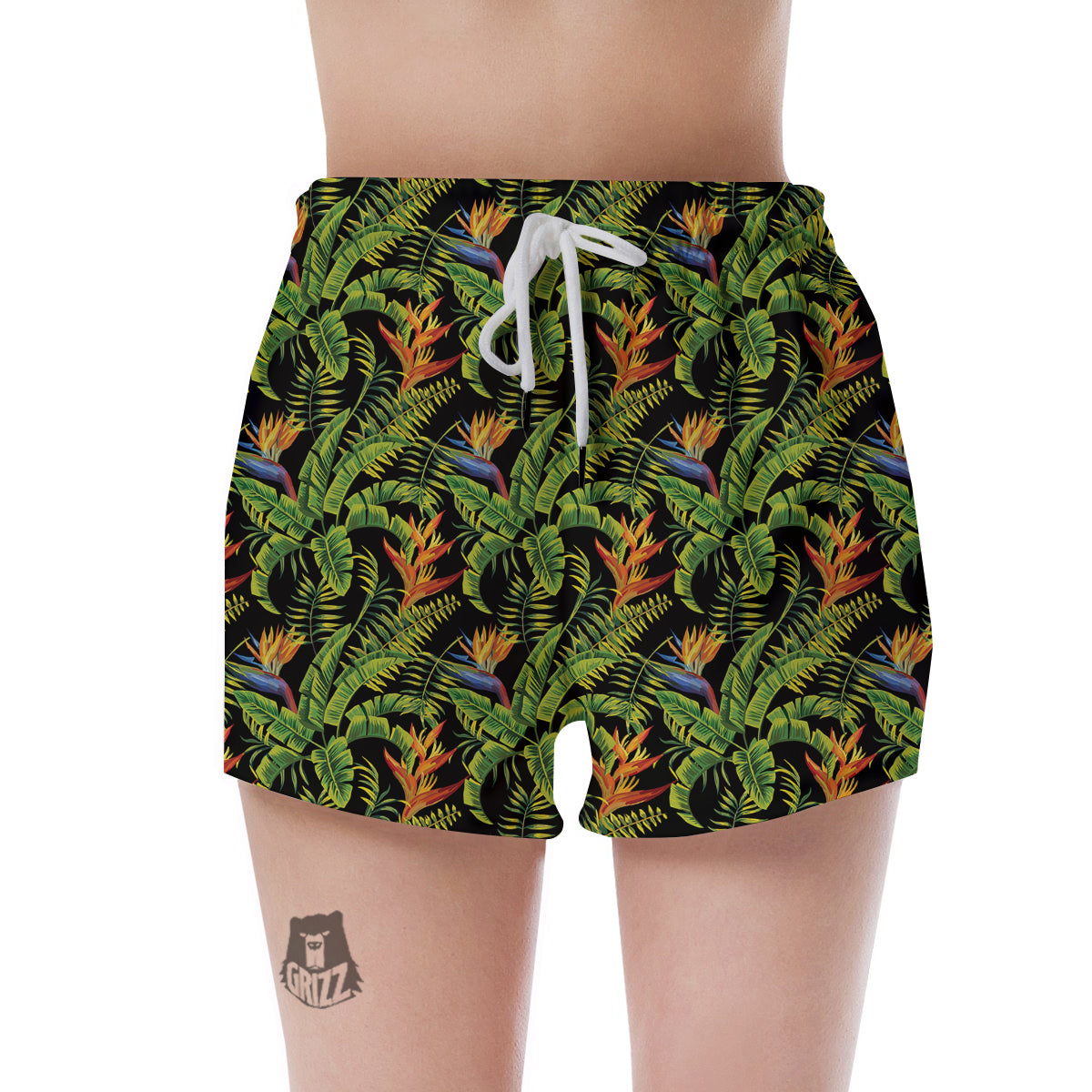 Hawaiian Banana Leaf Print Pattern Women's Shorts-grizzshop