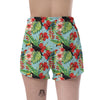 Hawaiian Bird Floral Print Women's Shorts-grizzshop