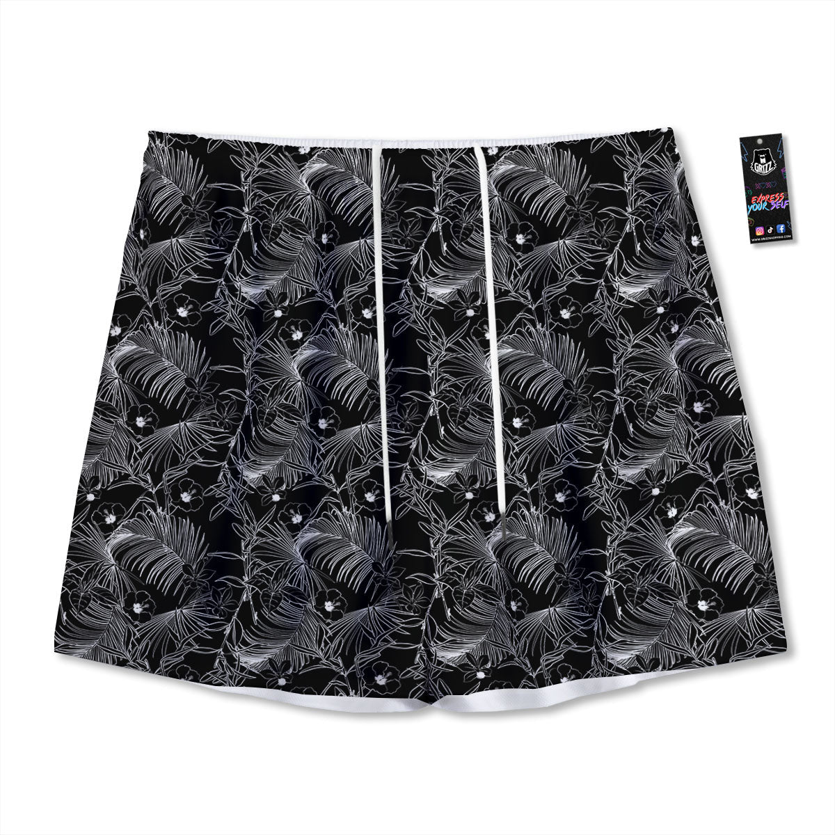 Girly Love And Peace Sign Print Pattern Mesh Shorts