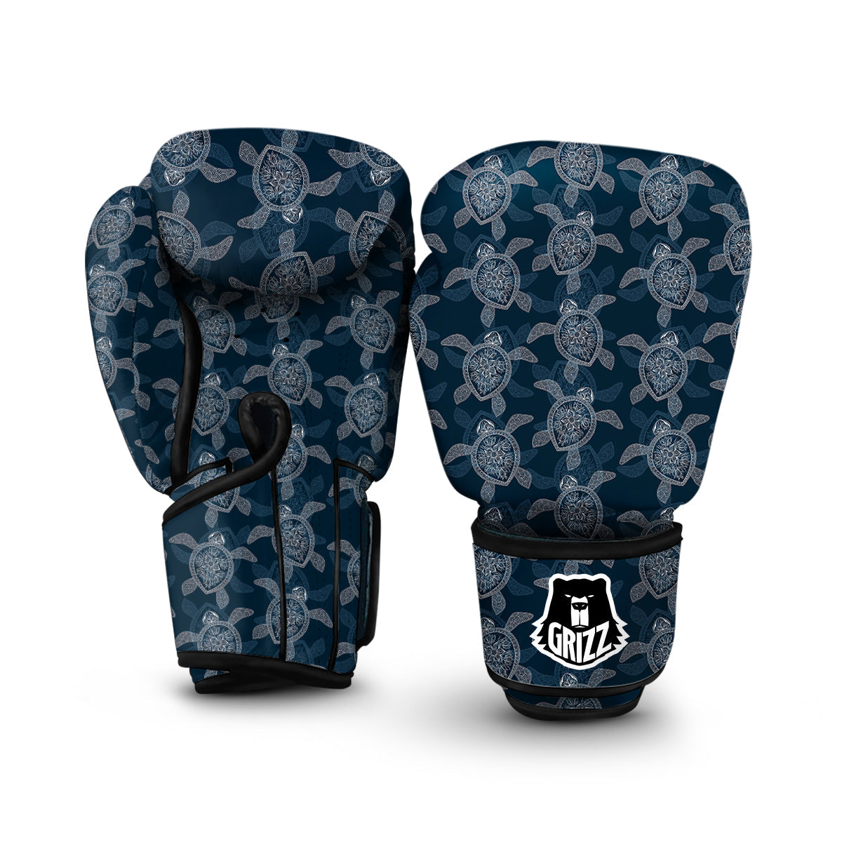 Hawaiian Blue Sea Turtle Pattern Print Boxing Gloves-grizzshop