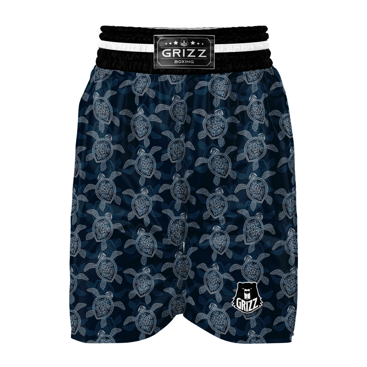 Hawaiian Blue Sea Turtle Pattern Print Boxing Shorts-grizzshop