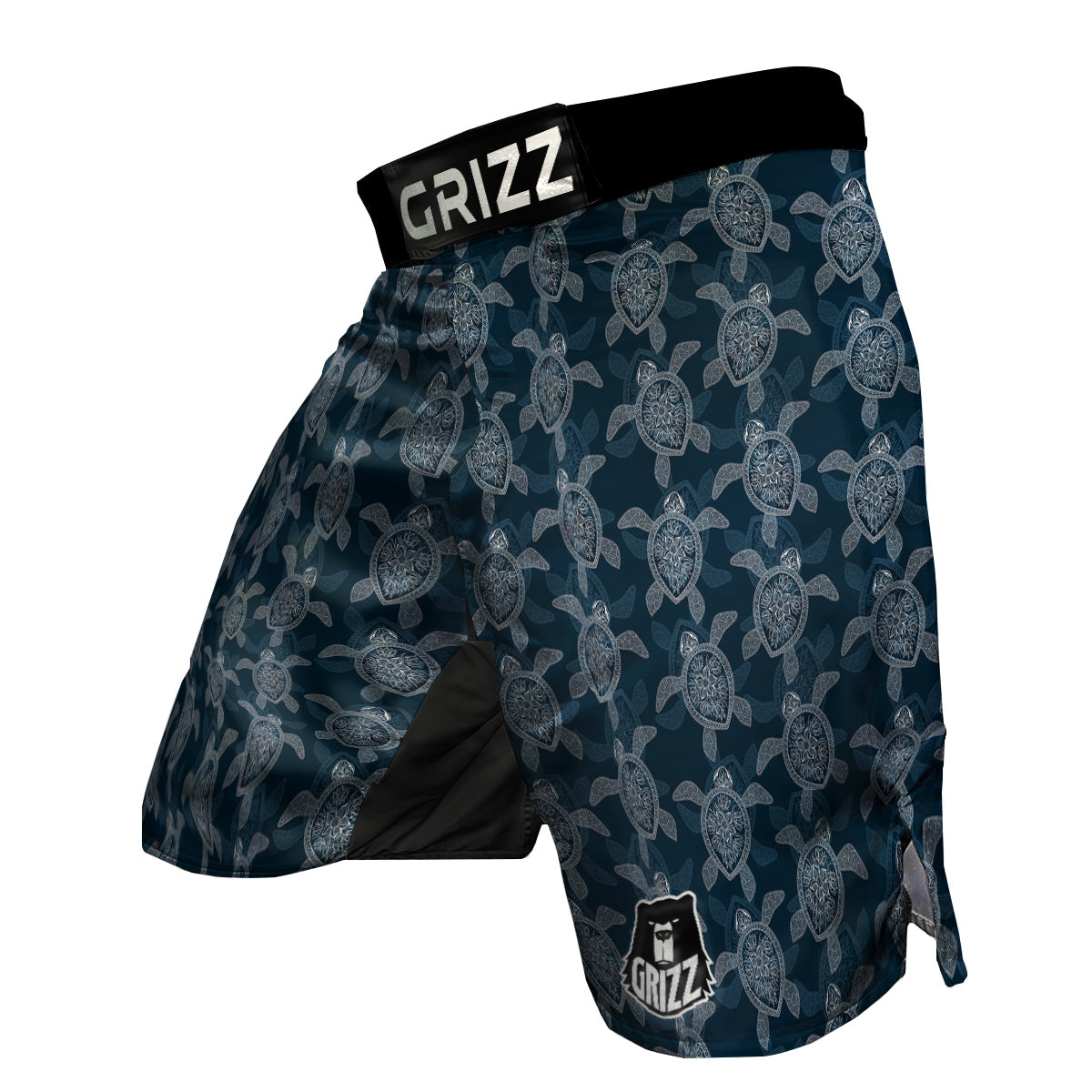 Hawaiian Blue Sea Turtle Pattern Print MMA Shorts-grizzshop